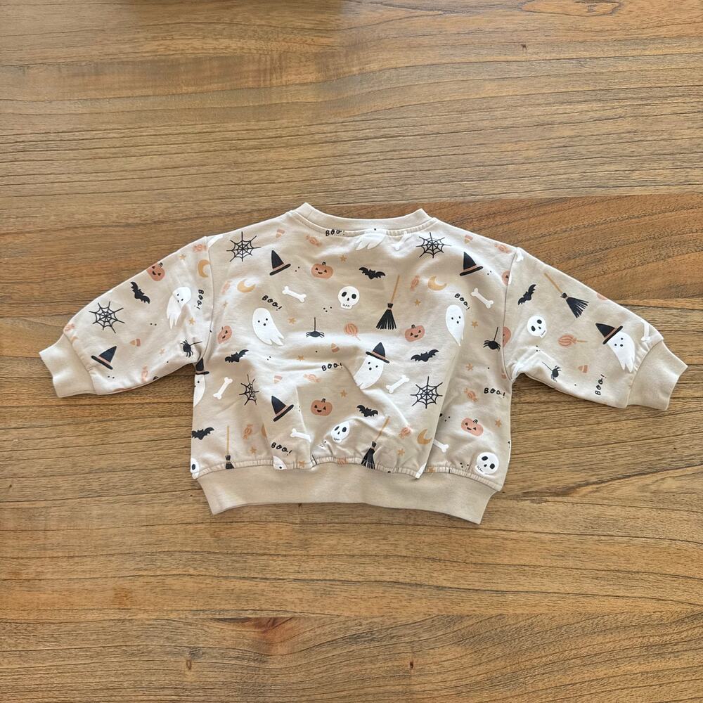 Quincy Mae Relaxed Fleece Sweatshirt Halloween - Size 6-12m - Picture 5 of 7